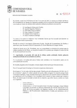 Actas de Sesiones  del año 2014