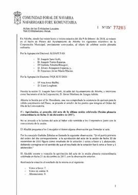 Actas de Sesiones del año 2018