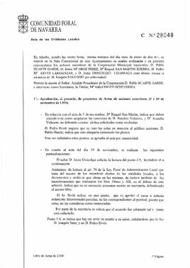 Actas de Sesiones del año 2000