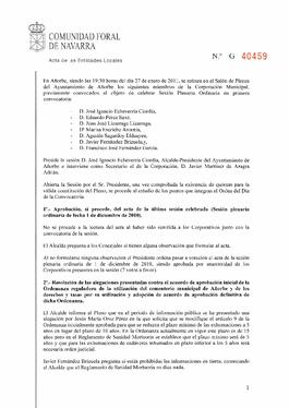 Actas de Sesiones del año 2011